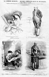 巴尔扎克作品的广告页 - 在“”Charivari”中，1842 年 7 月 作者 法语学校