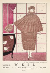 魏尔 "广告，摘自《Gazette de Bon Ton》，1920 年出版（模板印刷）。1920 年（模板印刷） 作者 法语学校