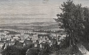 阿根 - 洛特-加龙省 - 雕刻在 "La France illustree: geographie, histoire, administration statistique" by V.A. Malt-Brown. 1884. 作者 法语学校