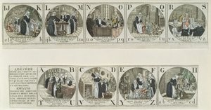 字母表底漆描绘慈善姐妹的工作，十九世纪初（彩色雕刻） 作者 法语学校