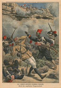 在Abir-Taouil埋伏，Fiegenschuh上尉死亡，“Le Petit Journal”插图，补充说明，1910年3月6日