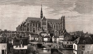 Amiens - Nord-Pas-de-Calais-Picardie - engraving in “La France illustree: geographie, histoire, administration statistique” by V.A. Malt-Brown. 1884 作者 法语学校