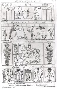 古埃及和波斯宗教和天文的插图和符号 作者 法语学校