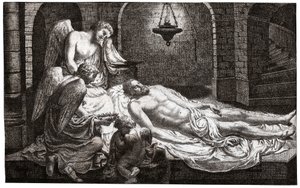 Angels around Jesus. (engraving 作者 法语学校