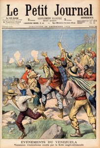 1902-1903年英德对委内瑞拉的干预 - 1902年12月28日《小报》的第一页：委内瑞拉的事件。委内瑞拉的船只被英国和德国舰队击沉（雕刻）。 作者 法语学校