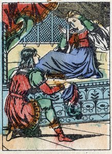 法国作家查尔斯·佩罗（Charles Perrault，1628-1703 年）的故事“La belle au bois dorant”的匿名插图。 Imaging Pellerin 木雕 - Epinal, sd。 19世纪末。 作者 法语学校