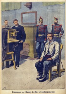 人体测量学--阿尔方斯-贝尔蒂隆（1853-1914）1899年5月《小报》的插图（雕刻）。 作者 法语学校