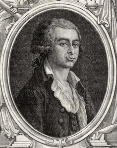 安托万·约瑟夫·戈萨斯 (Antoine-Joseph Gorsas，1752-93 年)，摘自路易斯·勃朗 (Louis Blanc，1811-82 年) 的《法国革命史》（雕刻） 作者 法语学校