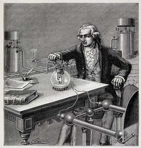 Antoine Laurent de Lavoisier (1743-1794) leading an experiment - in “” Physique populaire” by Emile Desbeaux 作者 法语学校