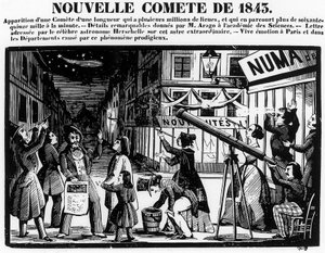 1843年在巴黎出现的彗星--雕版画 作者 法语学校