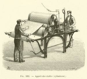 Appret 给 etoffe，cylindreur （雕刻） 作者 法语学校
