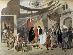 开罗的阿拉伯婚姻 - 在“现代埃及”中，亨利·德·阿芒 (Henri de Amount)，v.1870 作者 法语学校
