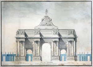 凯旋门，1810年（带纸笔墨水） 作者 法语学校
