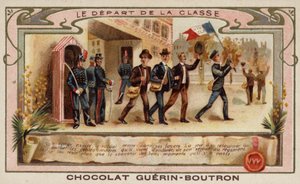 Army cadets leaving to join their regiment after graduating from the academy (chromolitho) 作者 法语学校