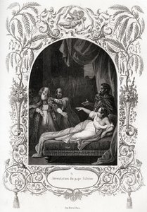 逮捕教皇 Silvere (Silverio)（教皇从 536 年到 537 年）。 Maurice Lachatre（1814-1900 年）为说明教皇历史而雕刻，巴黎进步图书馆。 作者 法语学校