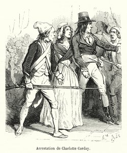 逮捕夏洛特-科迪（雕版画）（Arrestation de Charlotte Corday）。 作者 法语学校