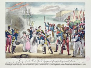1823年10月1日，1823年10月1日到达Porte Sainte Marie的Ferdinand VII和他的家人到来 作者 法语学校
