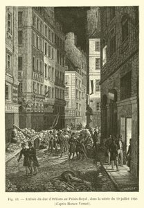 Horace Vernet于1830年7月29日晚抵达皇家宫殿的奥尔良公爵 作者 法语学校