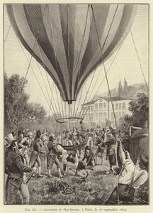 Gay-Lussac坡道，1804年9月16日，在巴黎（雕刻）。 作者 法语学校