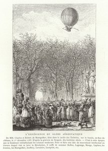 1783年12月1日，巴黎Montgolfier Brothers Aerostatic Globe的上升 作者 法语学校