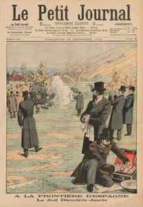 在西班牙边境，Paul Deroulede和Jean Jaures之间的对决，来自Le Petit Journal的插图，补充说明，1904年12月18日 作者 French School