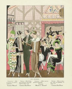 Aux Accacias ......，选自《Art-Gout-beaute》，1924 年出版（pochoir 印刷品） 作者 法语学校
