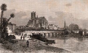 欧塞尔 - 勃艮第-弗朗什-孔特 - 雕刻在V.A. Malt-Brown的 "La France illustree: geographie, histoire, administration statistique "中，1884年。 作者 法语学校