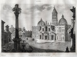 Basilica di Santa Maria Maggiore - 罗马 - Basilica of Santa Maria Maggiore (圣母玛利亚大教堂) 罗马 - 雕刻自M. de Norvins, Ch. Nodier 1834-1836的 "Picturesque Italy" - Historical and Descriptive Painting of Italy。 作者 法语学校