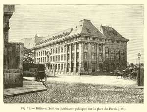 1877年在Place du Parvis建造Montyon公共援助 作者 法语学校