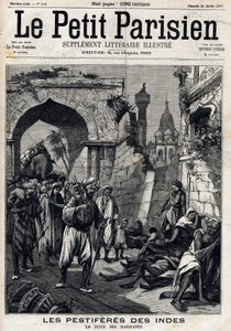 海滩上的印度，居民在染上黑死病之前就已经在摸索疫情。英国报纸Le petit Parisien的头版。1月24日 作者 法语学校