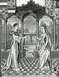 1477年，马克西米利安一世和玛丽，勃艮第公爵夫人的妓女，在Chroniques de Flandre拍摄的照片之后 作者 法语学校