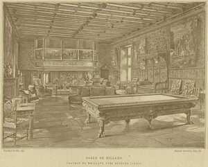 台球室，Chateau de Meillant，在布尔日附近，法国 作者 法语学校
