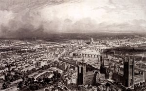 伦敦鸟瞰图，1840-55 作者 法语学校