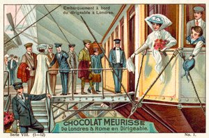 Boarding the airship in London (chromolitho) 作者 法语学校