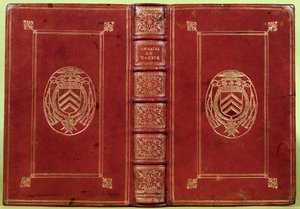 用Armand-Jean du Plessis，红衣主教Richelieu（1585-1642）（红色皮革和金色）的徽章覆盖了“塔西的年鉴” 作者 法语学校