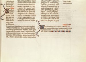 没有缩影的页面的底部，来自Jean de Sy的圣经，c.1355