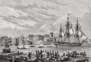 1791年布列斯特，由布兰顿雕刻，来自路易斯·布兰克的“法国革命史”（1811-82） 作者 法语学校