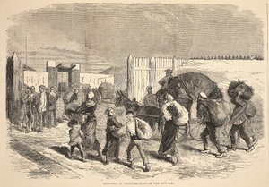 从郊区带来蔬菜，插图来自卡塞尔斯法国和德国之间的战争历史，1870-1871 作者 法语学校