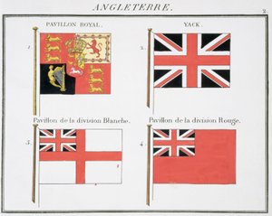 英国海事旗帜，来自法国的旗帜书，1819年 作者 法语学校