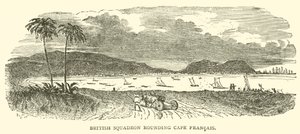 British Squadron rounding Cape Francais (engraving) 作者 法语学校