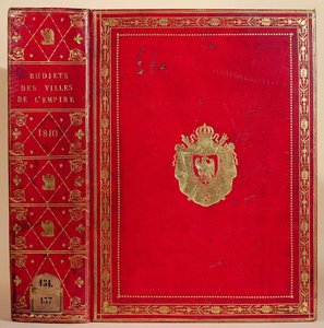 法国帝国城镇的预算，与拿破仑·波拿巴（1769-1821）1810年（红色摩洛哥皮革和黄金）的徽章相结合（另见165117） 作者 法语学校
