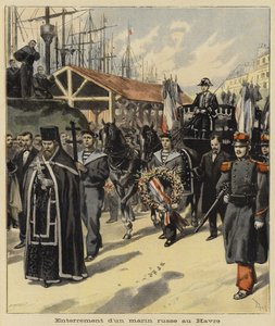 1897年在法国勒阿弗尔埋葬俄罗斯水手