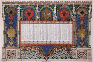 1846年日历，约1845年（彩色平印）。 作者 法语学校