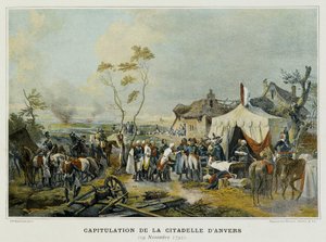 安特卫普城堡（比利时佛兰德斯）的投降，1792 年 11 月 29 日。 作者 法语学校