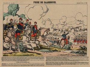 Capture of Saarbrucken by the French, Franco-prussian War, 2 August 1870 (coloured engraving) 作者 法语学校