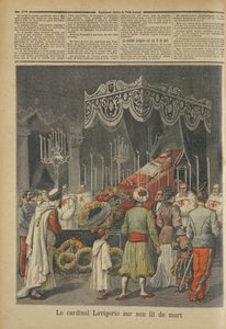 红衣主教Lavigerie（1825年至1892年），1892年12月17日，来自Le Petit Journal的Deathbed 作者 法语学校