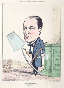 Baron Georges Eugene Haussmann（1809-91）的漫画作为建造者伴侣，1870年