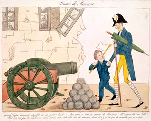 1830年7月25日，查理十世（1757-1836）和亨利（1820-83）Duc de Bordeaux的漫画 作者 法语学校