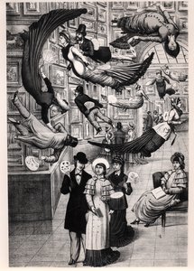 1880年巴黎沙龙游客的漫画 作者 法语学校