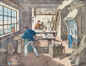 Carpenters Workshop，c.1860 作者 法语学校